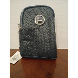 London Fog Broadway Double Compartment Woven Sling – Navy